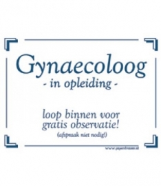 Gynaecoloog -in opleiding- loop binnen voor gratis observatie! (afspraak niet nodig!) (Breedte 16 cm Lengte 21 cm) 