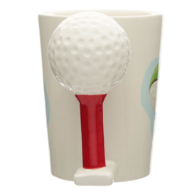 Golfbal & Tee - Gevormd Handvat Keramiek Mok