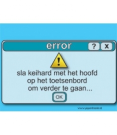 error sla keihard met het hoofd op het toetsenbord (Breedte 16 cm Lengte 21 cm) 