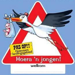 Schild Hoera een jongen groot