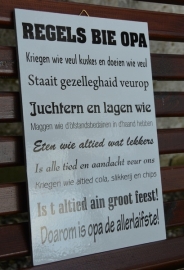 Regels bie opa (breedte 19 cm Lengte 29 cm)