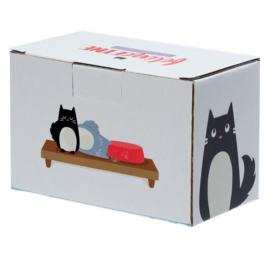 Feline Fine Kat Peper- en Zoutstel Zwart Grijs