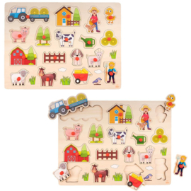 Houten knopjes puzzel boerderij