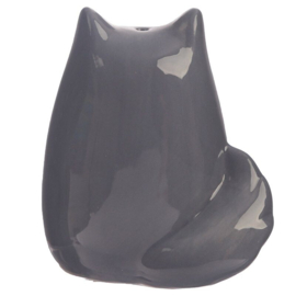 Feline Fine Kat Peper- en Zoutstel Zwart Grijs