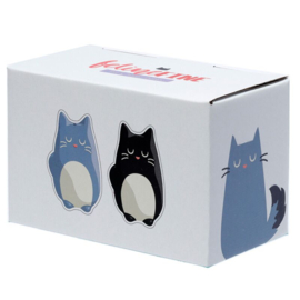 Feline Fine Kat Peper- en Zoutstel Zwart Grijs