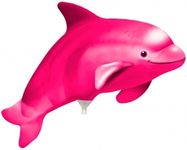 Mini folieballon Dolfijn roze