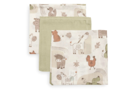 Hydrofiel Monddoekje 31x31cm - Barn Buddies - 3 Stuks