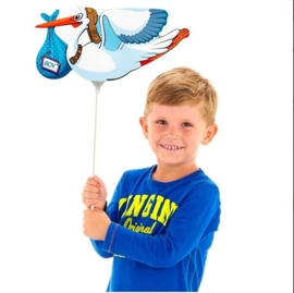 Mini folieballon Ooievaar jongen