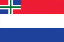 Vlag Nederland met Groninger inzet.