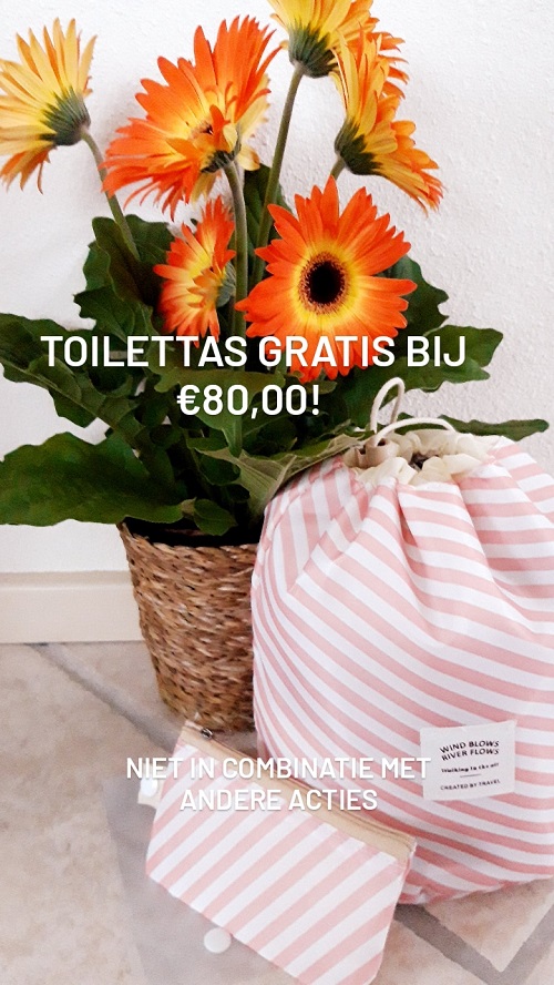 Gratis toilettas bij €80,00 Gratis toilettas bij €80,00