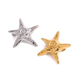 Broche Zeester, goud verguld