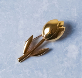 Broche Tulp Heinen Delftsblauw