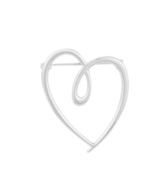 Broche Crazy hart zilverkleur