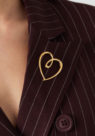 Broche Crazy hart zilverkleur
