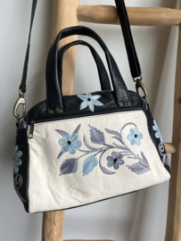 Handtas Zwart wit blauw, HL2403