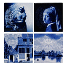 Set onderzetters Vermeer Delfts blauw