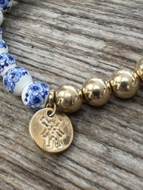 Delftsblauwe armband bedel molen