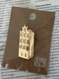 Broche Huisje Heinen Delftsblauw
