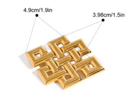 Broche Retro geometrie verguld