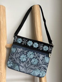 Flat bag leer blauw, HL2407