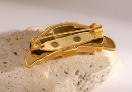 Broche Croissant/hoornbroodje verguld