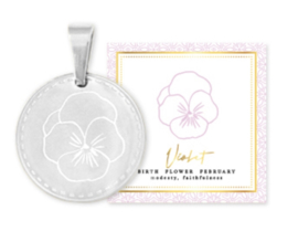 Birth flower februari zilver, Viooltje