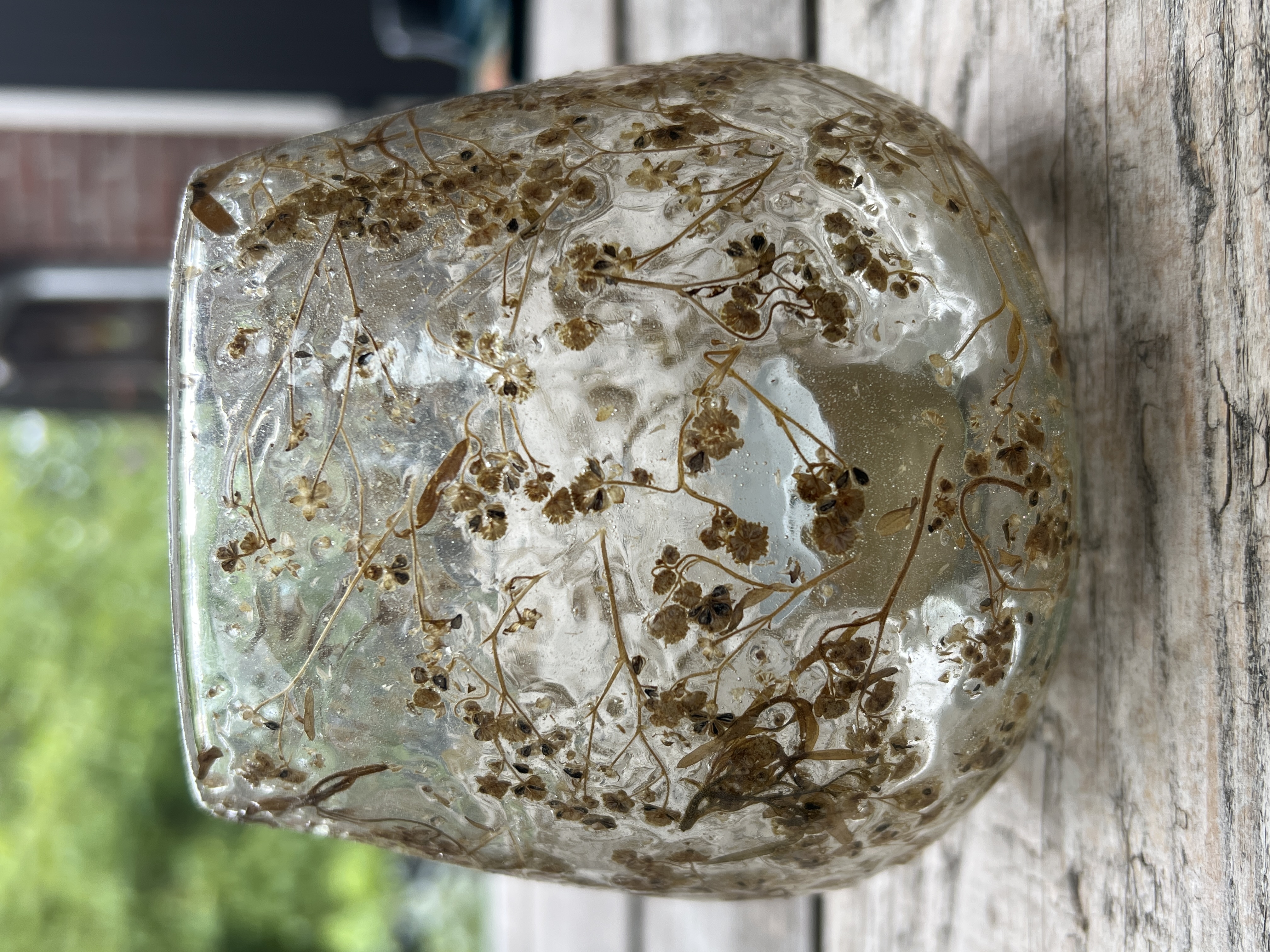 Windlicht met droogbloemen bol