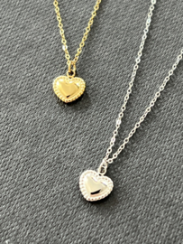 Ketting Hartje rvs zilverkleur