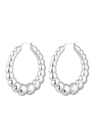 Bubble oorbellen zilver