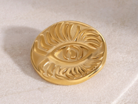 Broche Retro oog, verguld