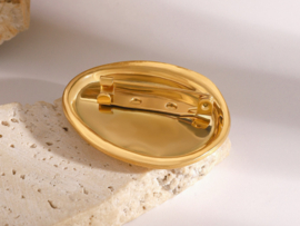 Broche Ovaal verguld