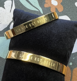 Armband La vie Est Belle goudkleur