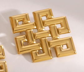 Broche Retro geometrie verguld