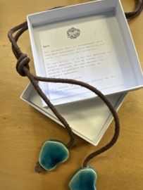 Chiclefreak Ketting 2 harten turkoois