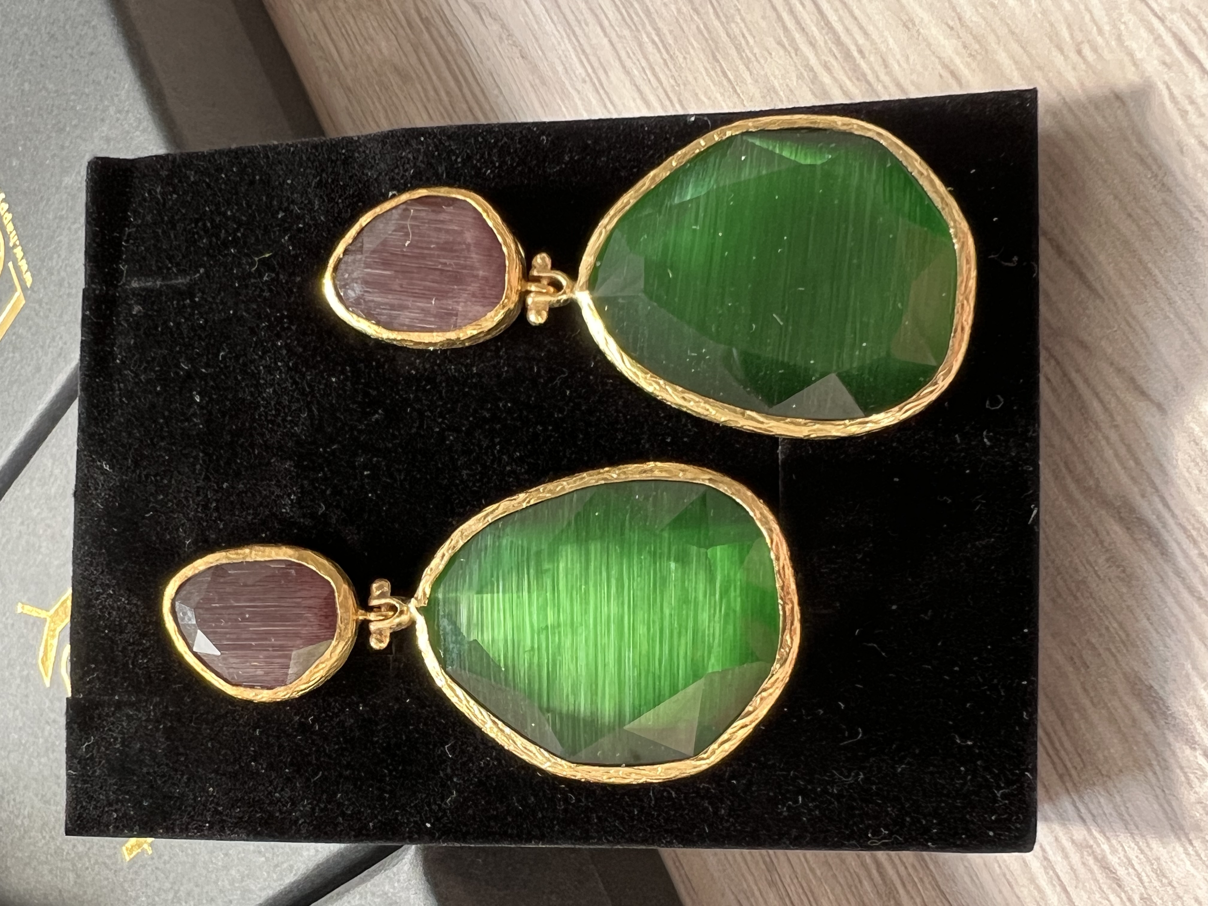 Happy Lona Cat-eye L aubergine/groen