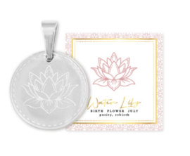 Birth flower juli, zilver, Waterlelie