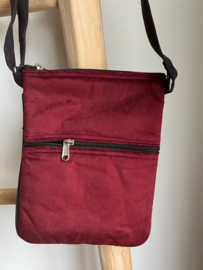 Tas zipper 5, (festival)tas van fluweel rood, HL2405
