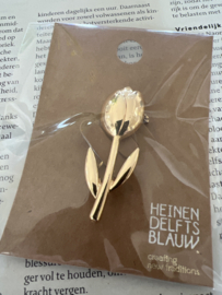 Broche Tulp Heinen Delftsblauw