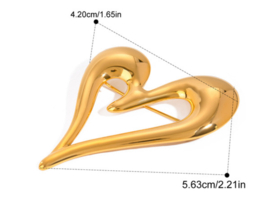 Broche Hart van goud, verguld