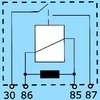 12V Mini relais (std. open met resistor) 4 terminals