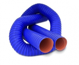 Blauwe dubbellaags silicone luchtslang 60mm (2, 3/8")