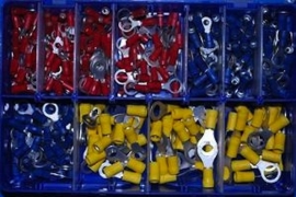 Kabeloog terminal assortiment kit geisoleerd rood/blauw/geel