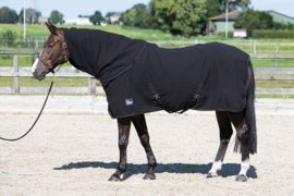 Fleecedeken met oprolbare nek Harry's Horse zwart