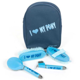 Grooming kit “I LOVE MY PONY” blauw