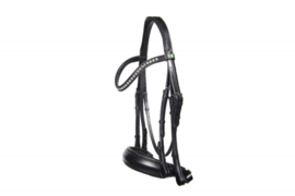 LJ Leathers Hoofdstel Stang & Trens New Pro Dressage zwart -135