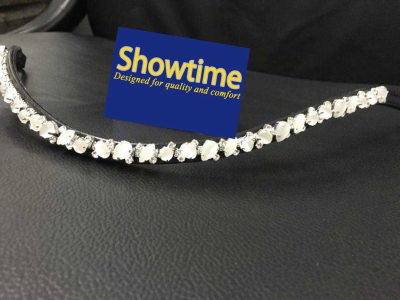 HB Showtime frontriem White Swarovski Opaal Mixed