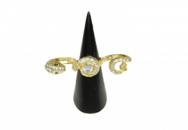 Ring Slang met Strass Steentjes