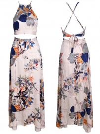 Mooie, Zomerse Set Rok en Top met Bloemenprint