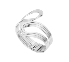 Elegante Sierlijke Brede Armband Zilverkleurig