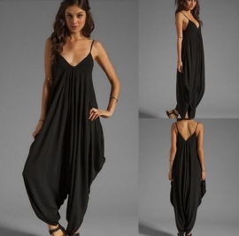 Jumpsuit Zwart met V hals